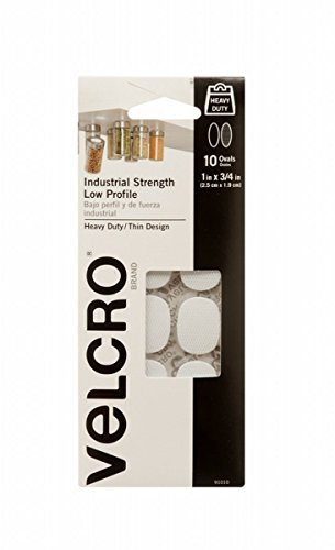 Velcro 91010 12 Pack 1in. x 3/4in. 10 Pc. Industrial Strength Low Profile Spot, White