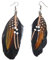 Amakando Federohrringe Indianerin Hippie Ohrschmuck Ohrhänger Woodstock Pocahontas Ohrstecker Kostüm Accessoire Damen Indianer Ohrringe mit Federn