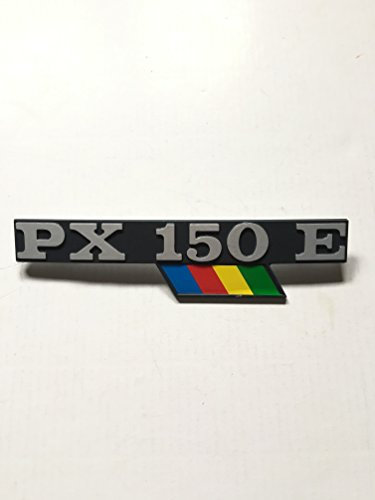 TARGHETTA SCRITTA LATERALE IN ALLUMINIO PER PIAGGIO VESPA PX 150 E - PX150E - ARCOBALENO SEBAVENDITE