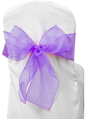 Organza Chair Sashes Wider Fuller Cover Party Decoration (Lilac, 100Pcs)