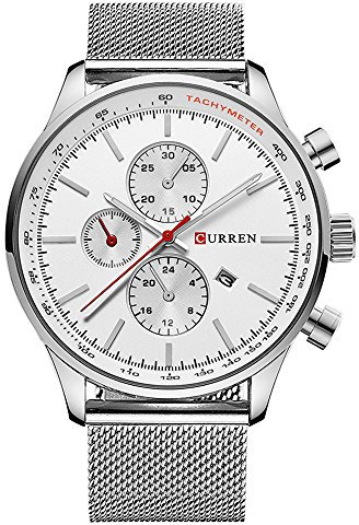 CURREN Herren Sport Wasserdicht Edelstahl Datum Uhr Hohe Qualität Gold Schwarz, silber, Quarz-Uhrwerk
