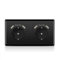 Kaifire Doppelsteckdose mit 4 USB Anschlüssen Schwarz, System 55 USB Schuko Steckdose unterputz Passt in Standard 2-fach Unterputzdose, Ladegerät Smartphone Tablet MP3