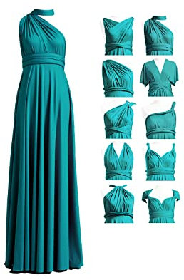 72styles Infinity Kleid mit Bandeau Brautjungfernkleid Multi-Way Kleid Lang Übergröße Convertible Twist Wickelkleid
