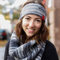 Strickset Rundschal -DIY Set Loop und Stirnband Island- Strickpackung blau: 3X Merinowolle + Strickanleitung + GRATIS Label – Loopschal Stricken + Stirnband selber Machen – Strick Sets Myoma
