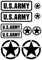 generisch US Army USA Star Aufkleber Set Military Sticker Set XL oder m (91/20) (schwarz matt, XL)