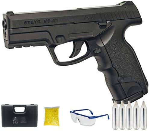 ASG STEYR M9-A1 CO2 - Pistola de Airsoft Calibre 6mm (Arma Aire Suave de Bolas de plástico o PVC). Sistema: CO2. <3,5J