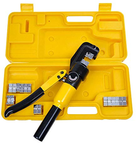 CooPee 10 Tonnen Hydraulische Draht-Crimper Batteriekabelschuhe Crimpzange Werkzeug mit 9 Schneideisen