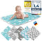 Wickelunterlage Baby Wickelauflage Baby Wickel-Decke Unterlage für Säuglinge und Kleinkinder; atmungsaktiv, waschbar, wiederverwendbar; 50 x 70 cm (Stern-Blau)