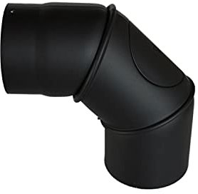 Ofenrohre schwarz | Alle Durchmesser & Formen | Ofenrohr Ø 120 130 150 160 180 200 mm (Ø 120 mm, Rohrbogen verstellbar 0° - 90°)