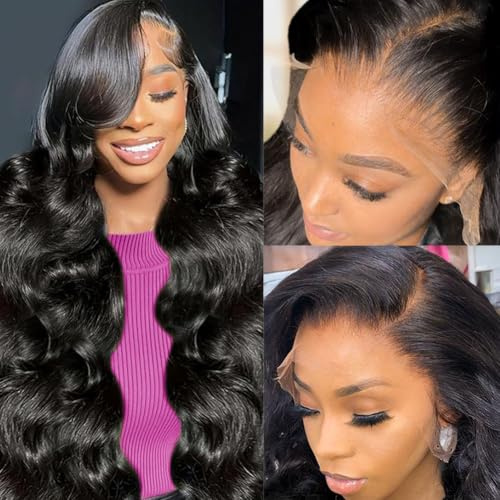 Wingirl 13x6 Body Wave Lace Front Wigs Human Hair Pre plucked Pre bleached