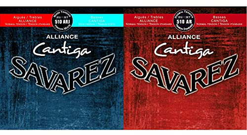 Savarez Alliance Cantiga 510ARJ Saitensatz für klassische Gitarre & Alliance Cantiga 510AR Klassische Gitarre Saitensatz Multi Einheitsgröße