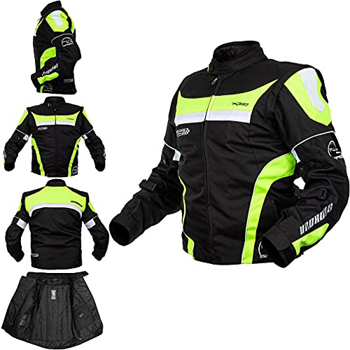 A-pro Blouson Oxford Nylon Homme Textile CE Protections Thermique Moto Fluo L