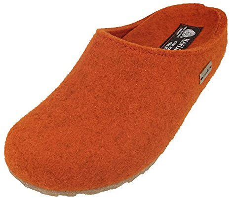 HAFLINGER Grizzly Michl Filzpantoffel Hausschuh mit Gummisohle Rost, Gr. 47