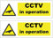 Haobase 2PCS Security Notice, CCTV In Operation Sign - Self Adhesive Vinyl Sticker (15cm x 5cm)