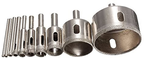10 pièces diamant scie cloche 6-30mm foret scie ensemble carrelage céramique marbre verre outils de travail du bois, 10 pièces H, chine