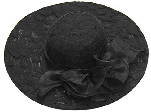 Zhiyao Sonnenhut Damen Strandmütze Strohhut mit Breiter Krempe UPF 50+ Elegant Hut Sommerhut Frauen Herren Hut für Sommer Strand Kirche Party Hochzeit