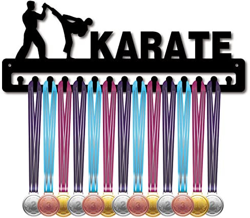 CREATCABIN Karate-Medaillenhalter Sportler Sportmedaillen-Ausstellungsständer Wandhalterung Zum Aufhängen Dekoration Schwarz Für Läufer Aufbewahrung Abzeichen Medaillengewinner