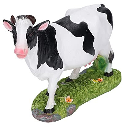 Pssopp Statue de Jardin de Vache en Plein Air Figurine de Vache Décoration de Jardin en Résine Statue d'animal Figurines de Collection Statue pour Décor Extérieur ou Maison