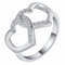 Whoiy Der Hert Der Ringe, Zeigefinger Ring Damen Silber Eheringe Hohler Doppelter Zirkonia 52 (16.6) Verlobungsring für Frauen