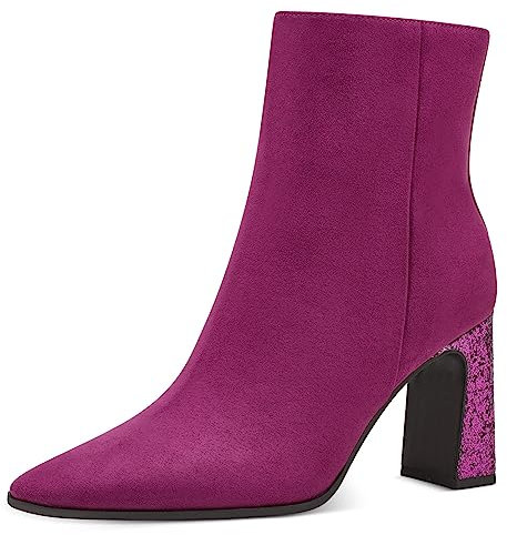 MARCO TOZZI Stivaletti Donna con Tacco Eleganti Glitterati, Grape Comb, 39 EU