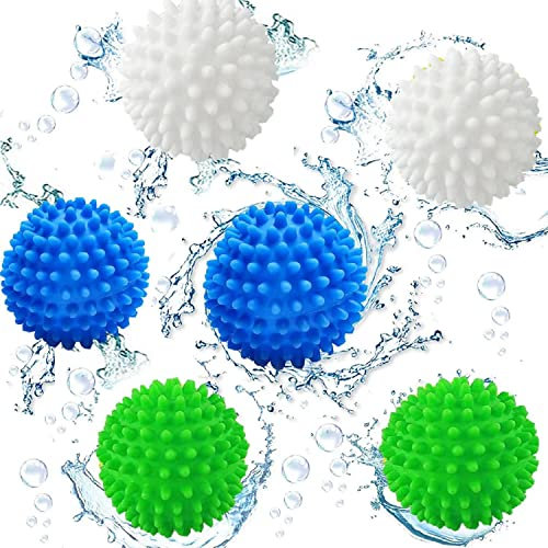 6 Stück Trocknerbälle,Dryer balls,Waschbälle,Trocknerbälle daunen, Trocknerbälle für wäschetrockner,Wiederverwendbare igelbälle,Waschbälle für daunenjacken für heim kleidung reinigung,reduziert falten