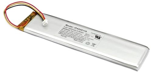 WITTKOWARE IP4529116 LiPo Akku (Lithium-Ion Polymer Batterie) mit NTC-Temperatursensor 10kΩ, 3,6V/DC, 1650mAh, 5,94Wh, 118x29x4,3mm