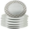 Vetrineinrete® Set 6 piatti in ceramica decorati fiori beige stile shabby chic piatto piattino da dolce frutta