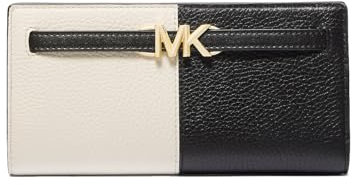 Michael Kors Reed Geldbörse aus Leder, groß, zweifarbig, Schwarz, Schwarz Multi, Large, Classic