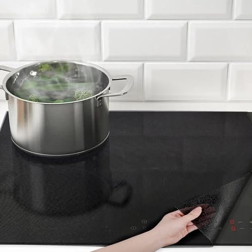 Large Induction Hob Mat,63x51cm Natural Rubber Induction Hob Cover, Multifunctional Induction Hob Protector, Scratch and High Temperature Resistant Heat and Oil Resistant (Translucent)