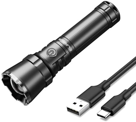 KLARUS EP12 Superhell Taschenlampe, 750 Meter 4000 mAh,wiederaufladbar taktische Taschenlampe 2000 Lumen,IPX6 wasserdicht,Handlampe für Outdoor-Gassigehen mit dem Hund, Camping, Notfallwerkzeug (EP12)