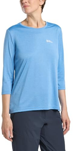 Jack Wolfskin Damen Crosstrail 3/4 W T-Shirt, Mid Blue, L EU