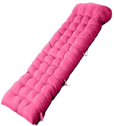 Capuchon Antidérapante et Bande Réglable for Intérieur Extérieur Coussin de Chaise Longue, épaissir Bain de Soleil, Transat, Matelas for Transat Extérieure for Jardin, Terrasse, Balcon(Rose Red)