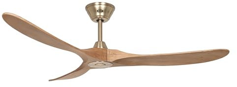 CasaFan Energiespar Deckenventilator mit Fernbedienung Eco Genuino Messing gebürstet/Eiche mittel 152 cm