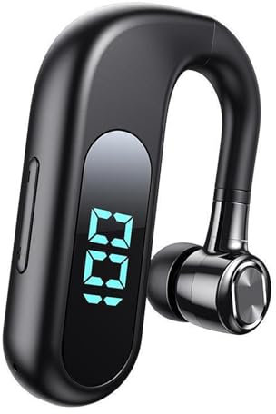 Bluetooth-Headset, Einohriger Kabelloser Bluetooth-Ohrhörer mit 2 Ohrkappen und Ladekabel, Freihändige Kopfhörer für Trucker-Arbeiten (V13 Schwarz)