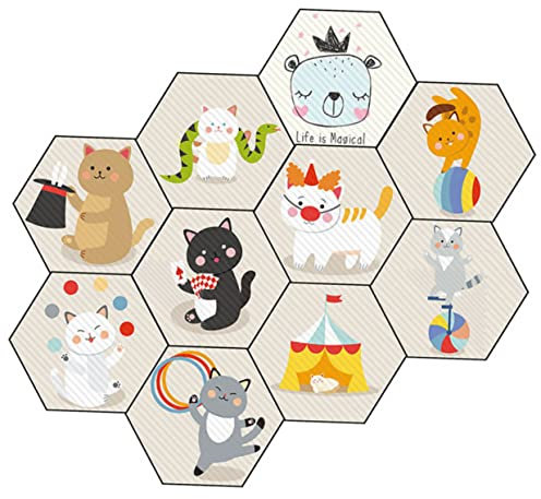 Yardenfun 10St Fliesenaufkleber Kinderzimmer Fliesensticker Kinderzimmer Fliesenfolie rutschfester Bodenaufkleber Boden-PVC-Aufkleber Tiere Aufkleber wasserfester Aufkleber treppen aufkleber