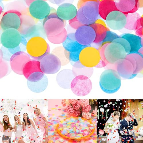 10000 Stück Konfetti Geburtstag Mehrfarbig - 100g Runde Konfetti Pastell 2.5cm - Konfetti Bunt Kunterbuntes Konfetti Groß für Tischdeko Hochzeit Valentinstag Geburtstag Party