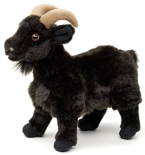 UNI-TOYS - Bergziege schwarz - 29 cm (Länge) - Plüsch-Ziege - Plüschtier, Kuscheltier
