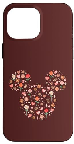 Hülle für iPhone 16 Pro Max Disney Mickey Mouse Icon Fill mit Pralinen, Blumen, Herzen, Liebe