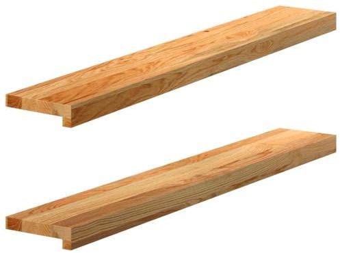 vidaXL Fensterbänke 2 Stk. Hellbraun 100x15x2 cm Massivholz Eiche, Fensterbrett, Holz Treppenstufe, Holz Fensterbrett, Fensterbank Eichenholz