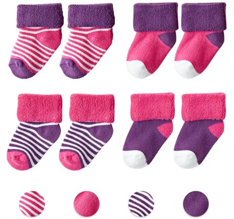 Xerteam 4 Paar Süße und Niedliche Puppensocken für 20-22 Zoll Babypuppen, Puppenzubehör Puppensocken für Puppen und Kuscheltiere Puppen der 20-22 Zoll