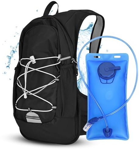 Gilet Hydratation Running Femme Homme,Sac à Dos d Hydratation,Sac à Dos Gilet Trail Léger et Respirant,Gilet Running avecBouteille d'eau de 2L,Sac à Dos Trail Réglable pour Marathon,Randonnée,Cyclisme