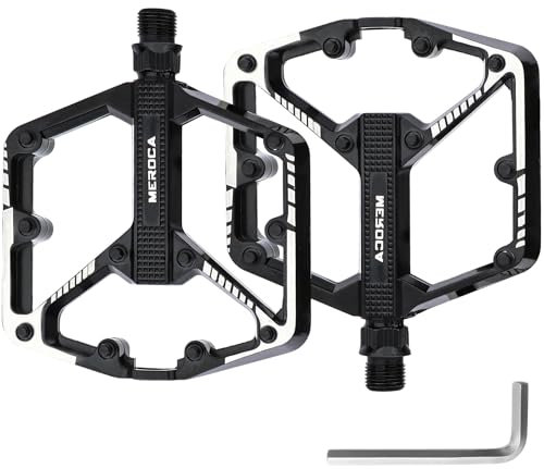 Yexati Pedale Fahrrad – Doppelte DU-Lager Fahrradpedale, Fahrrad Pedale MTB mit Integrierten Rutschfesten Spikepfosten, CNC-Gefräste 9/16-Zoll
