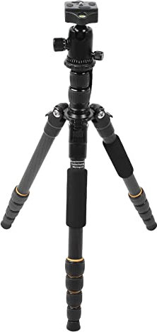 Rankomu ZOMEI Q666C Carbon Fiber Portable Travel Monopod, Ball Head Tripod for DSLR Digital Camera, Lightweight Design, 155 cm Maximum Height, Black