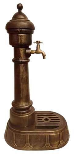 Fontana da Giardino Esterno Vintage Resistente Al Gelo, Rubinetti da Esterno p Arredo di Cortili, Parchi e Terrazze(Brown)