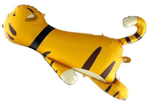 Ovanda XXL Tiger Folienballon,Cartoon Luftballons Tiger,Waldtiere Geburtstag Luftballon,Tier Helium Ballon,Dschungel Deko Geburtstag,Kindergeburtstag Party Ballon Deko für Jungen Mädchen,Ballons Tiere