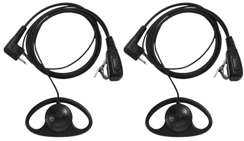 Orolotay (2 Pack 2Pin Advanced D Shape Clip-Ear Ptt Headset Earpiece Mic For 2 Way Radios Gp88S Gp300 Gp68 Gp2000 Gp88 Gp3188 Cp040 Cp1200 A8 A6 A10 A12