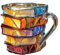 Generico Tazza Cereali Per Colazione | Design Libro Retro 3D Colorato in per Birra - Resistente Al Calore Bevande Succo Per Cocktail Whisky Birra