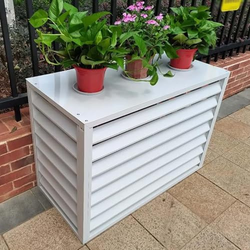 Generisch Air Conditioning Cover, Protective Grille for Heat Pumps, Aluminium Privacy Screen, Decorative Trim for Outdoor Unit, 110 x 60 x 80 cm