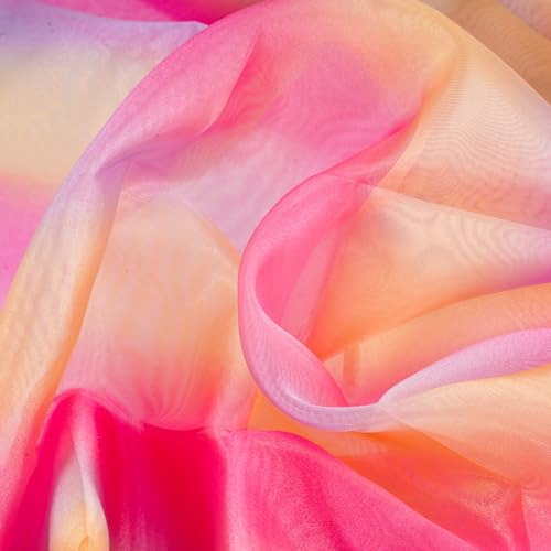 Organza Seidenstoff Meterware, 2 m X 1,5 m Tüll Schillernder Stoff, Leichter Glanz Gradient Organza Schillernder Holographischer, Glitzer Seidenstoff, für Tischdekorationen, Bühnenshow, Vorhänge