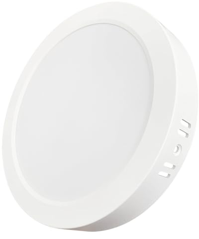 LUXULA LED Aufbauspot flach Weiß rund Ø109x28mm, 6W 600lm, IP44 | IP44 Aufputz Spot, CCT 3000K 4000K 6000K einstellbar, Deckenlampe Aufbauleuchte für Bad, Küche, Flur und Wohnzimmer